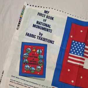 Vintage 1997 Fabric Traditions My First Book of National Monuments Fabric Panel